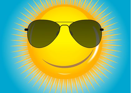 Sol med solbriller - Klikk for stort bilde